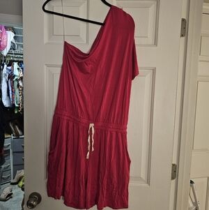 Cherish Pink Off Shoulder Romper shorts Size L